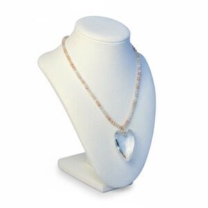 Faceted Sunstone Necklace with Heart Pendant